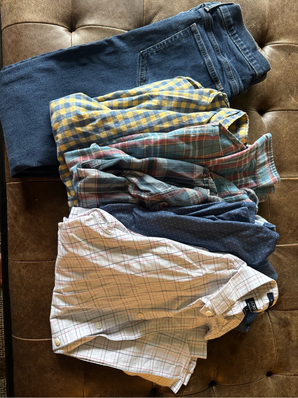 J. Crew Yellow and Blue Plaid Button-Down Shirt